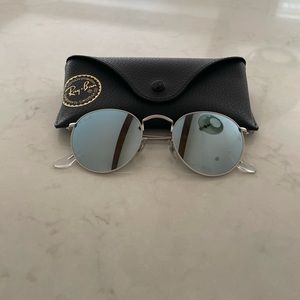 Rayban round metal mirror glasses